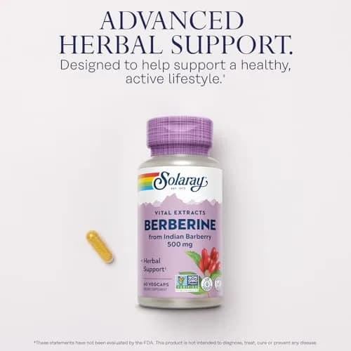 SOLARAY Berberine Extract 500 mg | Herbal Support for Active Lifestyle (70-120 chars) thumbnail 3