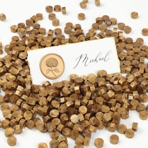 UNIQOOO Metallic Antique Gold Sealing Wax Beads 540 Pcs | Bulk Value Pack for Crafts & Invitations thumbnail 5