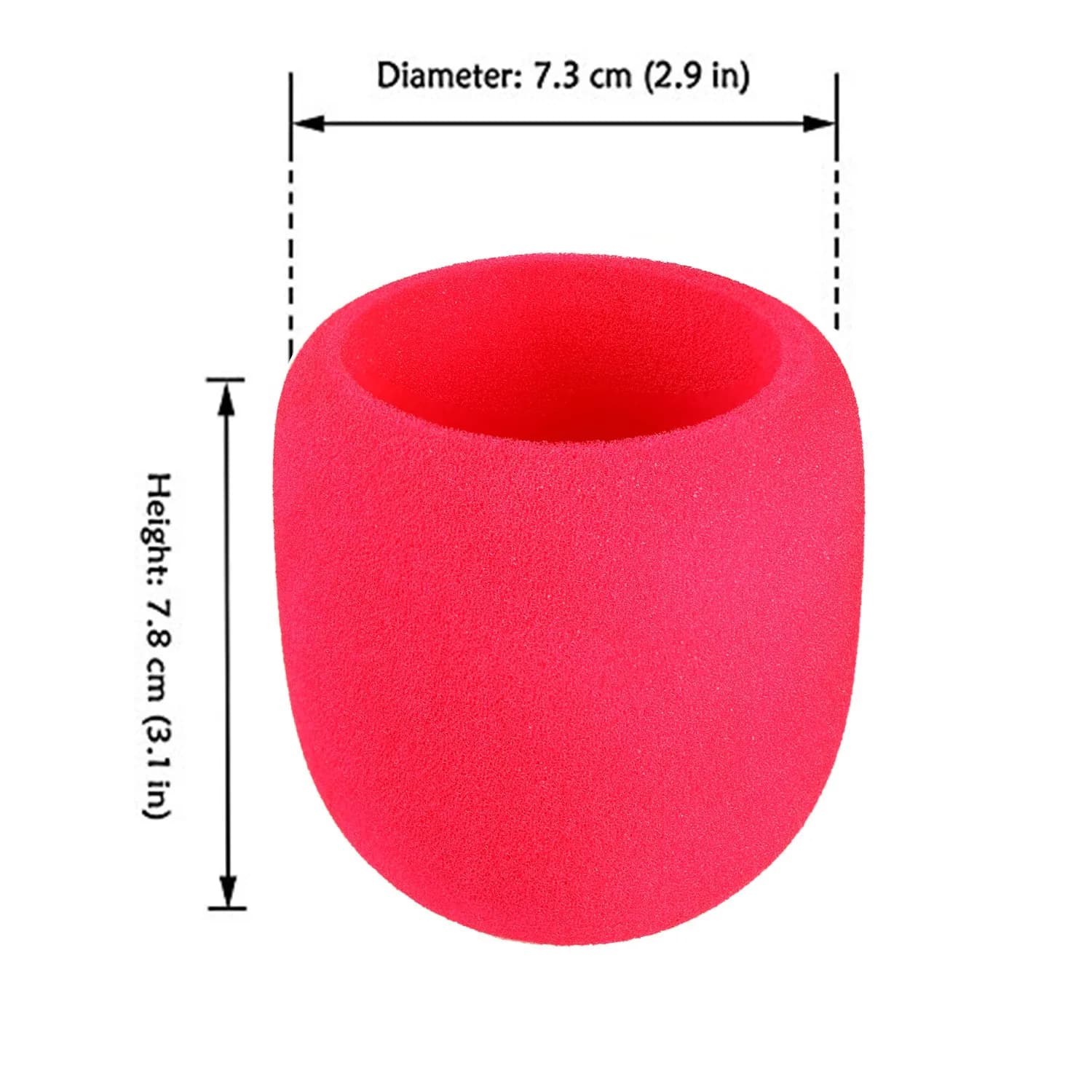 YOUSHARES Foam Microphone Windscreen for Blue Yeti, Yeti Pro, MXL, Audio Technica - Red (7.8cm / 3.1in) - view 2