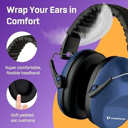 Vanderfields Kids Noise Canceling Headphones - 26 dB NRR (240g) | Marine Blue thumbnail 4