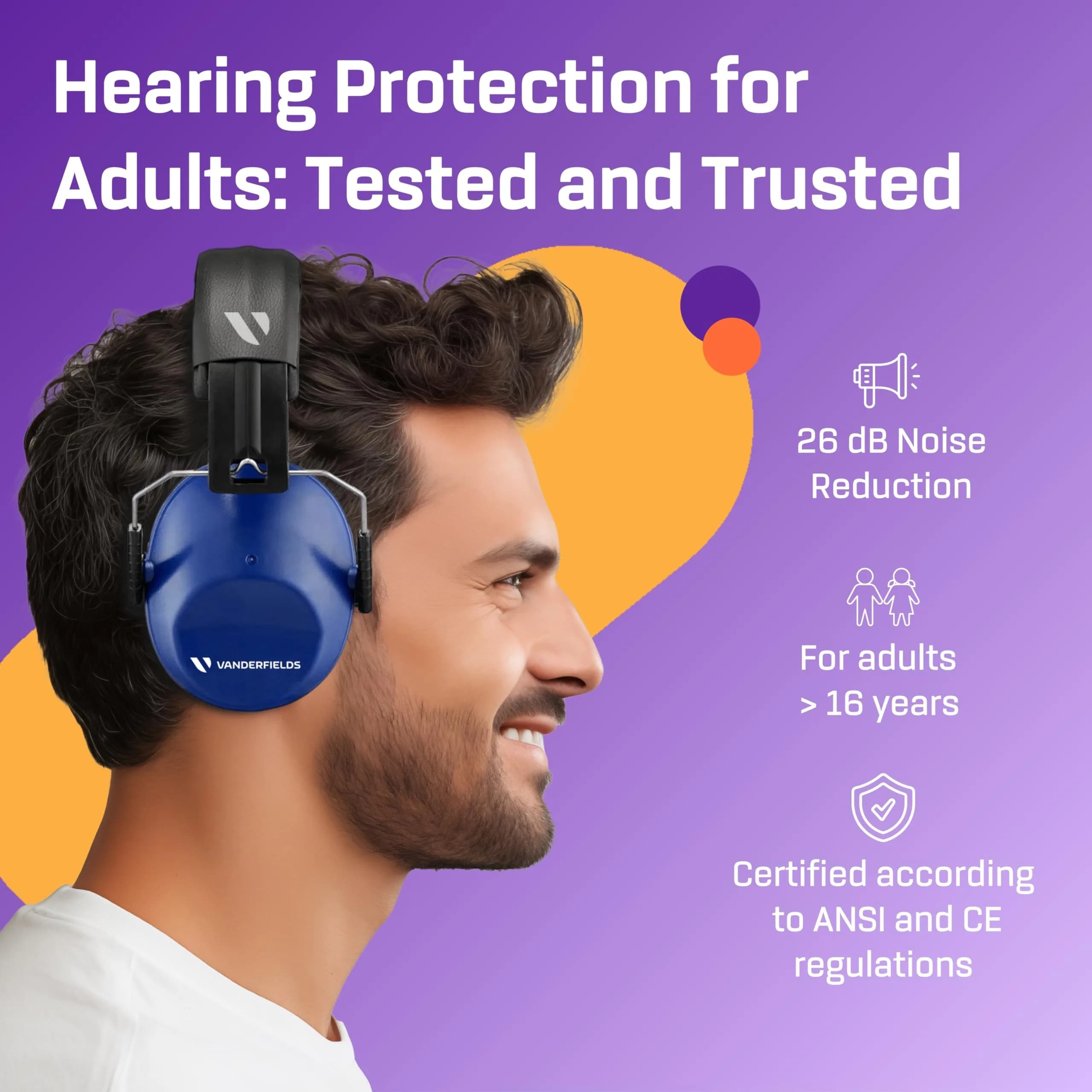 Vanderfields Kids Noise Canceling Headphones - 26 dB NRR (240g) | Marine Blue - view 2