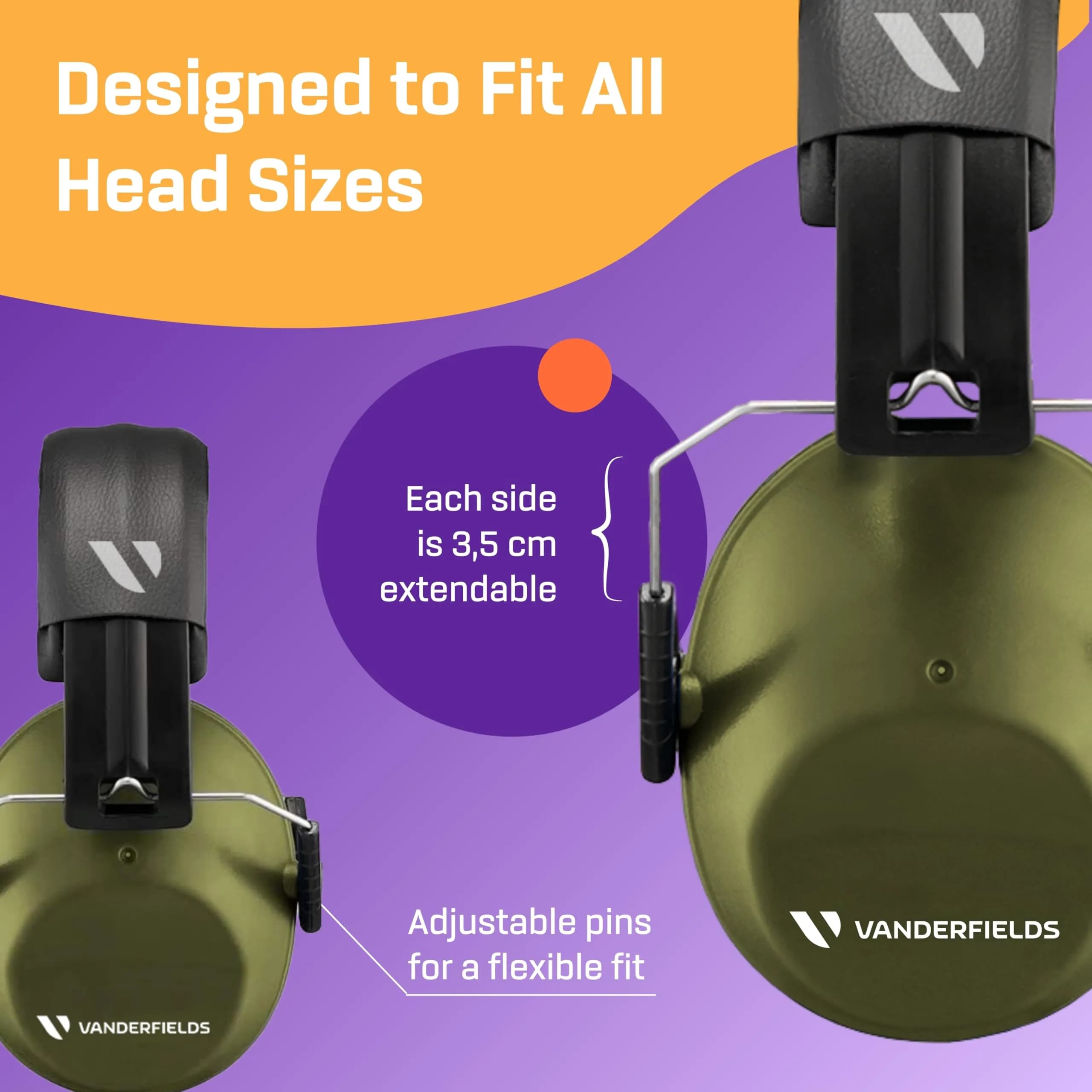 Vanderfields Kids Noise Canceling Headphones - 31 dB (2K Hz) - Ear Protection Earmuffs | Green, Adjustable Comfort - view 7