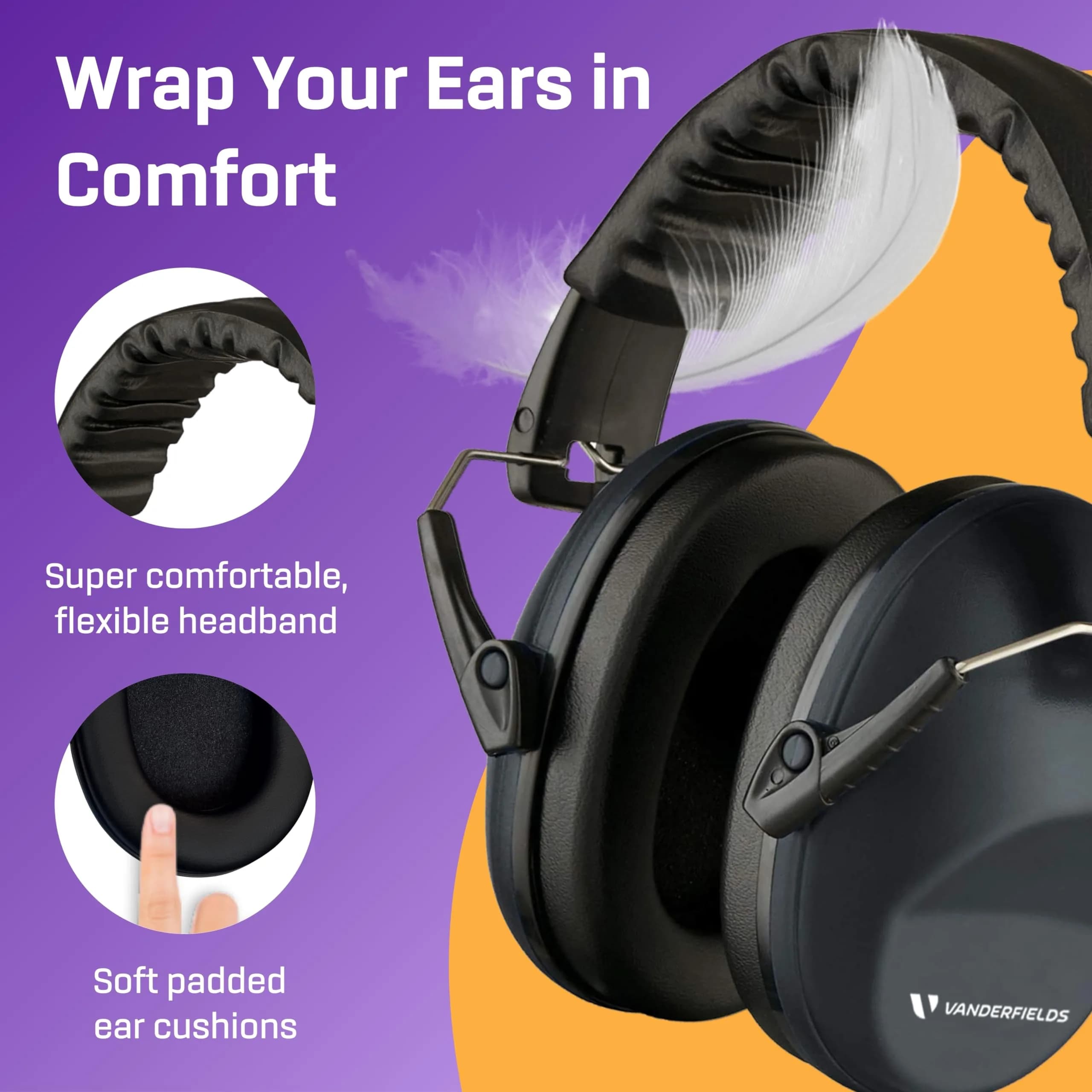 Vanderfields Kids Noise Canceling Headphones - 26 dB NRR (240g) | Certified Sound Reduction for Children - view 4