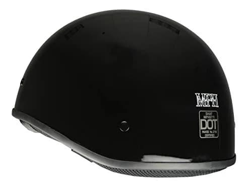 Milwaukee Helmets MPH9711DOT Dot Approved 'Bare Bones' Glossy Black Half Motorcycle Helmet for Men and Women - Small thumbnail 5