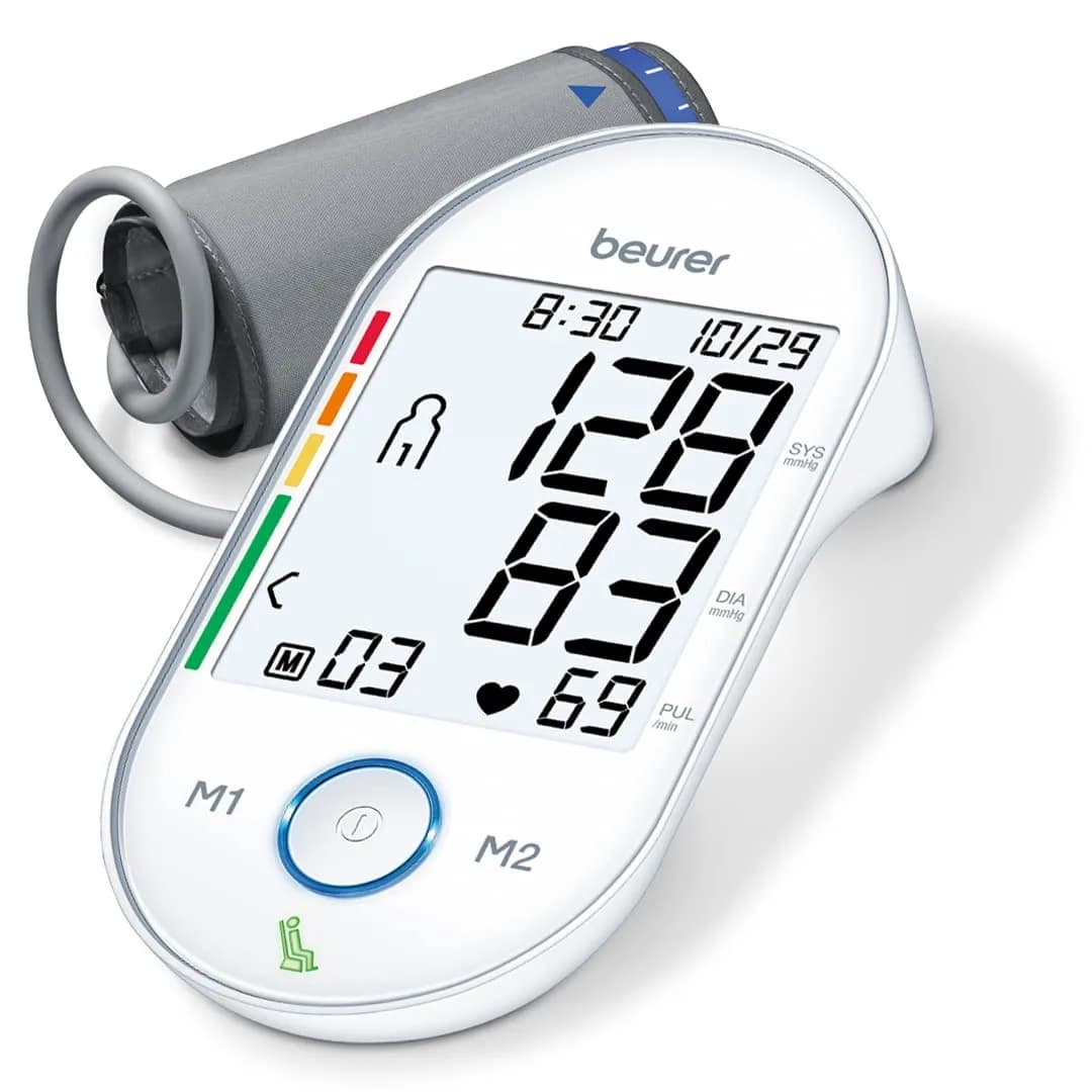 Beurer BM55 Automatic Blood Pressure Monitor | XL Backlit Display, 2 Users, 120 Memories, WHO Risk Indicator - main product image