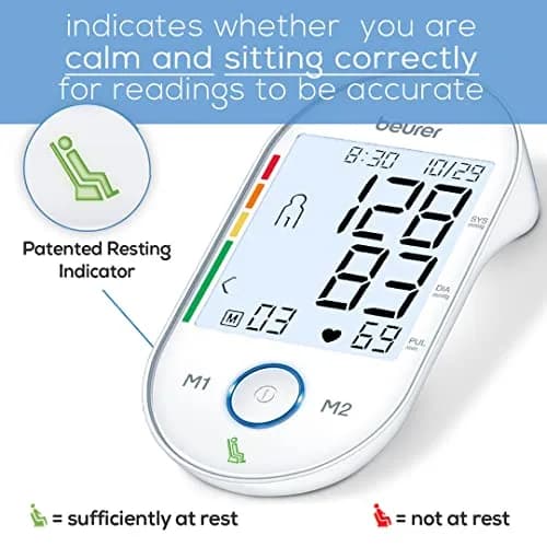 Beurer BM55 Automatic Blood Pressure Monitor | XL Backlit Display, 2 Users, 120 Memories, WHO Risk Indicator thumbnail 3