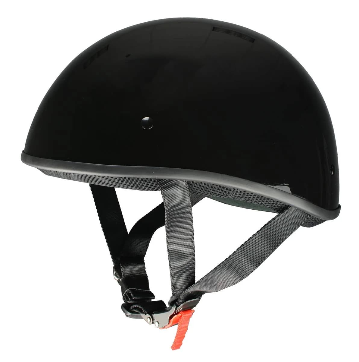 Milwaukee Helmets MPH9711DOT Dot Approved 'Bare Bones' Glossy Black Half Motorcycle Helmet for Men and Women - Medium | DOT Certified Safety — X-Small