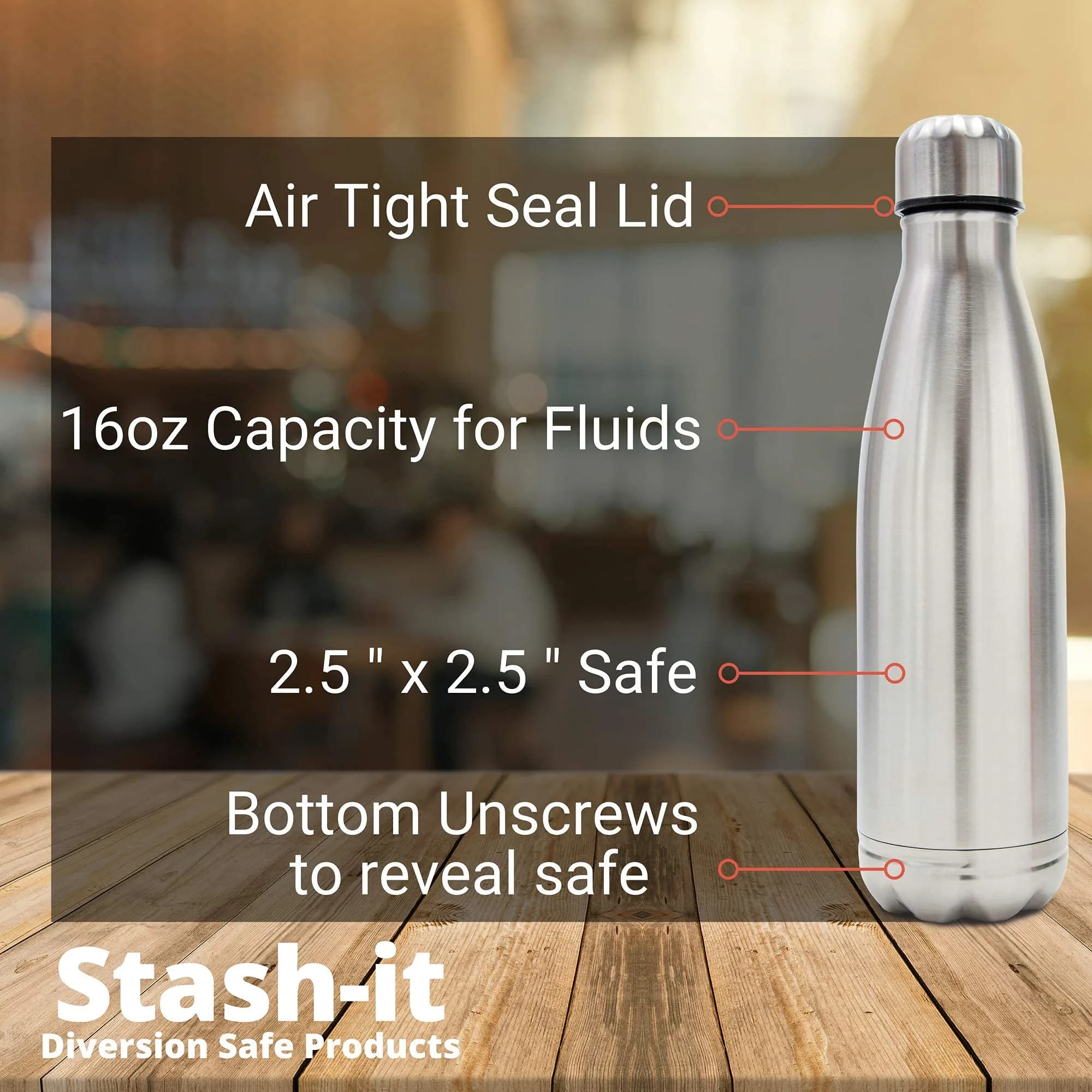 Stash-it Diversion Water Bottle Safe 473ml (16 Fl Oz) | Hide Valuables in Plain Sight - view 3