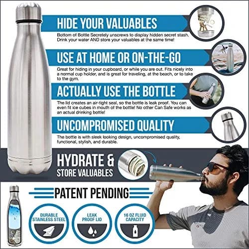 Stash-it Diversion Water Bottle Safe 473ml (16 Fl Oz) | Hide Valuables in Plain Sight thumbnail 2