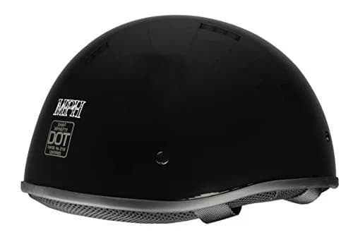 Milwaukee Helmets MPH9711DOT Dot Approved 'Bare Bones' Glossy Black Half Motorcycle Helmet for Men and Women - Medium | DOT Certified Safety thumbnail 7