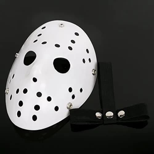 CASA CLAUSI Hockey Mask Horror Halloween Costume Prop White | Lightweight, Adjustable, Breathable thumbnail 5