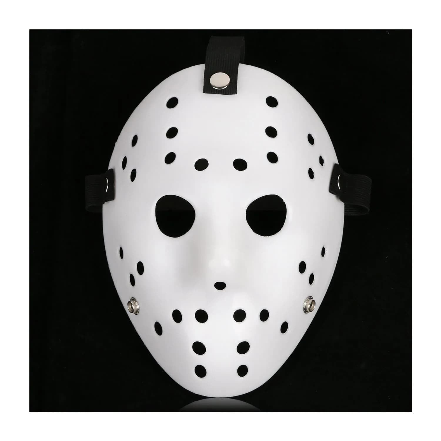 CASA CLAUSI Hockey Mask Horror Halloween Costume Prop White | Lightweight, Adjustable, Breathable — Pure White