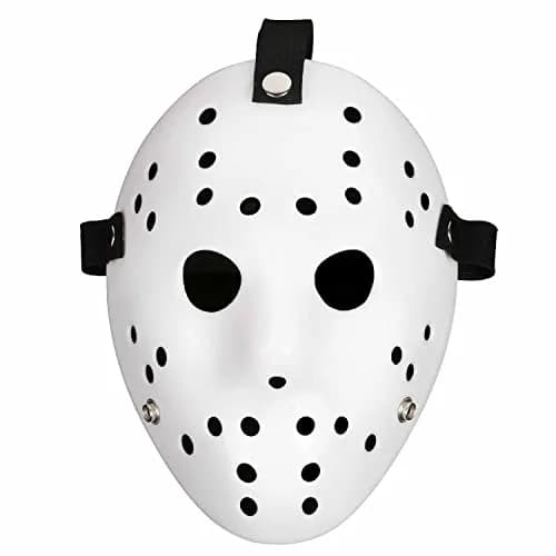 CASA CLAUSI Hockey Mask Horror Halloween Costume Prop White | Lightweight, Adjustable, Breathable thumbnail 4