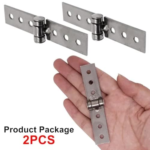 S SYDIEN Silver Folding Butt Hinges 2Pcs 84mm (3.31'') | Heavy Duty Stainless Steel Door Hinges for Cabinets & Windows thumbnail 5