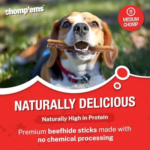 CHOMP 'EMS Purehide Bacon Flavored Sticks 8.5 oz | Long-Lasting, Protein-Rich Dog Chews thumbnail 2