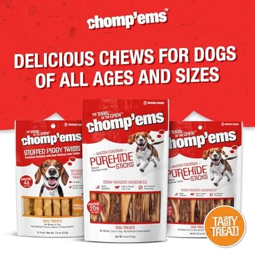 CHOMP 'EMS Purehide Sticks 4 oz | Natural Beefhide Dog Chews, Long-Lasting & Digestible thumbnail 8