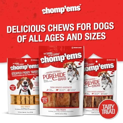 CHOMP 'EMS Ruffin' It 21000 Purehide Bars Dog Chew 6.35 oz | Long-Lasting, Digestible, Dental Support thumbnail 8