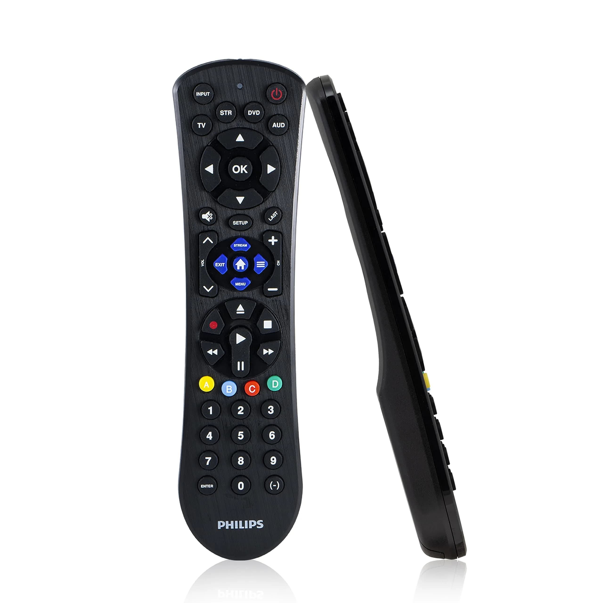 Philips Universal Remote Control for Samsung, Vizio, LG, Sony, Sharp, Roku | 4 Device Control — Black