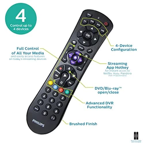 Philips Universal Remote Control for Samsung, Vizio, LG, Sony, Sharp, Roku | 4 Device Control thumbnail 3