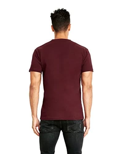 Next Level Unisex Pocket Crew S MAROON | 4.3 oz Cotton, Regular Fit, Crew Neck, Short Sleeve thumbnail 3