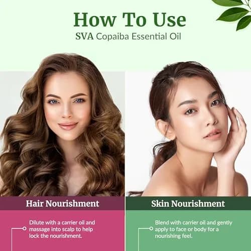 SVA ORGANICS Copaiba Essential Oil 118 ml (4 Fl Oz) | Steam Distilled, Natural Aroma for Diffuser, Skin & Hair Care thumbnail 5