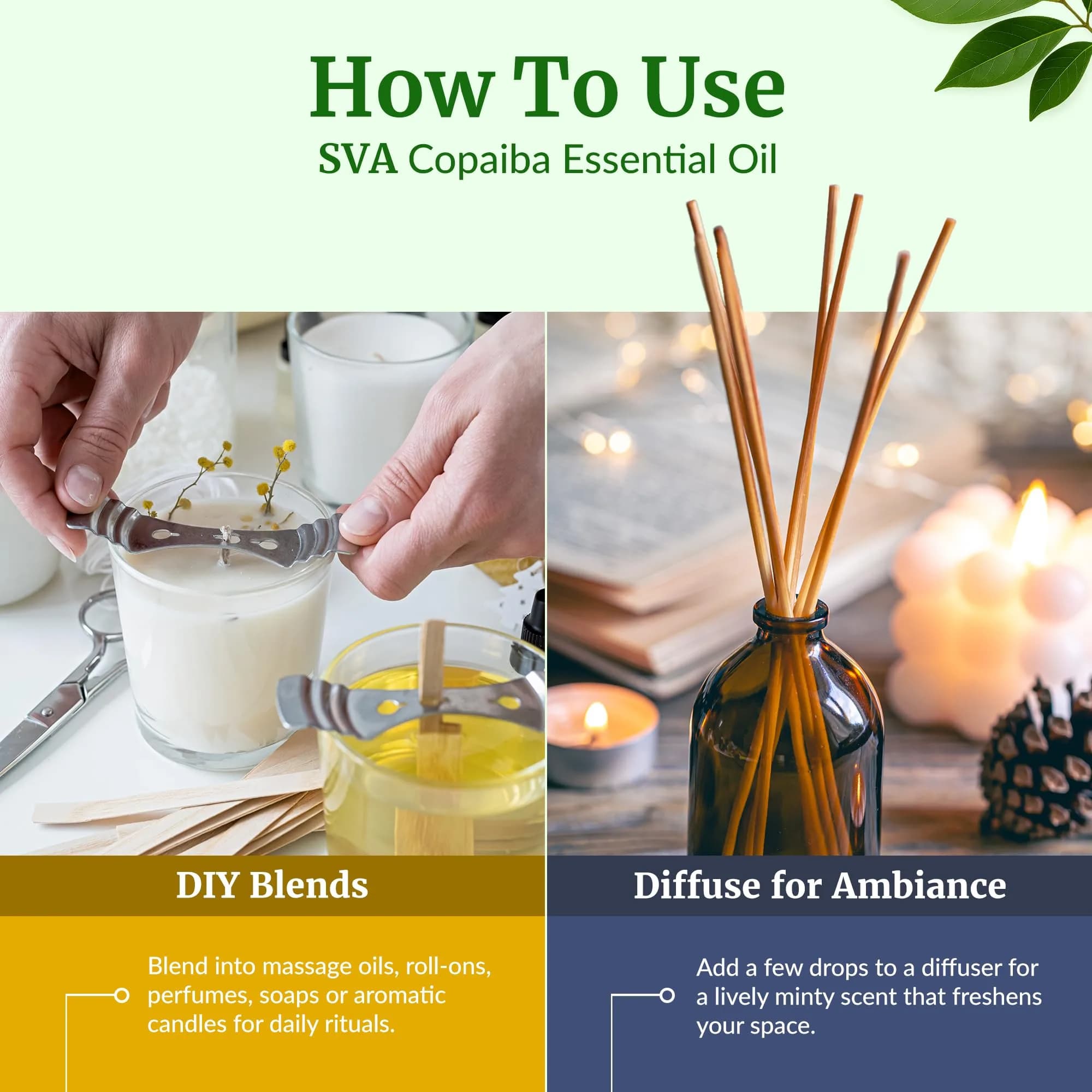 SVA ORGANICS Copaiba Essential Oil 118 ml (4 Fl Oz) | Steam Distilled, Natural Aroma for Diffuser, Skin & Hair Care - view 6