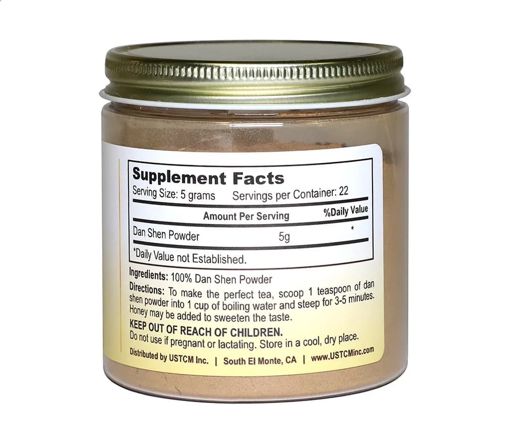 USTCM Red Sage Root Powder 4oz (113.4 g) | Dan Shen Herbal Supplement for Blood Circulation - main product image