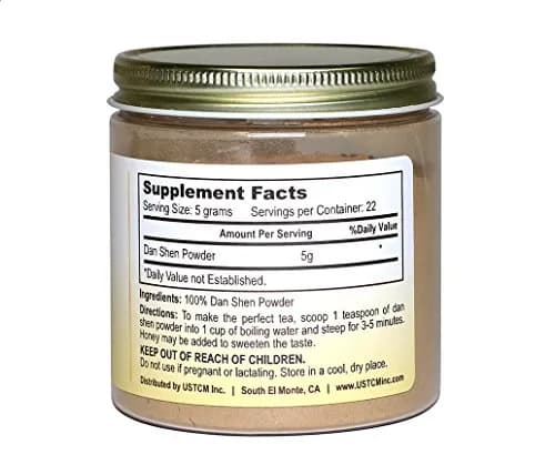 USTCM Red Sage Root Powder 4oz (113.4 g) | Dan Shen Herbal Supplement for Blood Circulation thumbnail 1
