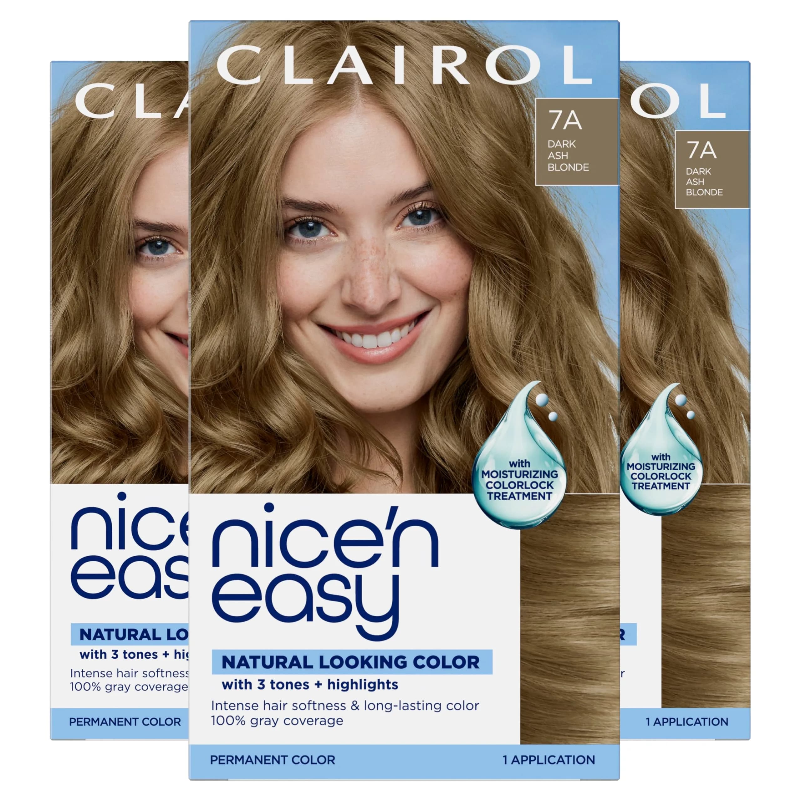 Clairol Nice'n Easy 7C Dark Cool Blonde Permanent Hair Dye - 6.26 Fl Oz (Pack of 3) - main product image
