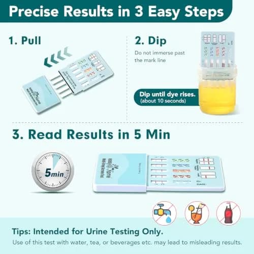 Easy@Home 5 Panel Urine Drug Test Kit | 6 Count (Pack of 1) | Accurate Home Screening thumbnail 3