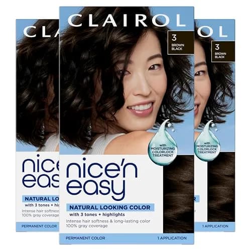Clairol Nice'n Easy Permanent Hair Dye 3 Brown Black - Pack of 3 thumbnail 1