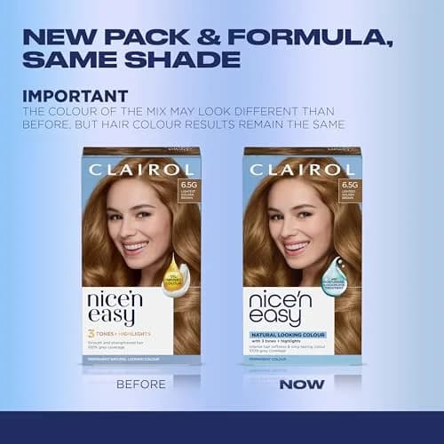 Clairol Nice'n Easy 6.5G Lightest Golden Brown Permanent Hair Dye - 3 Pack thumbnail 2