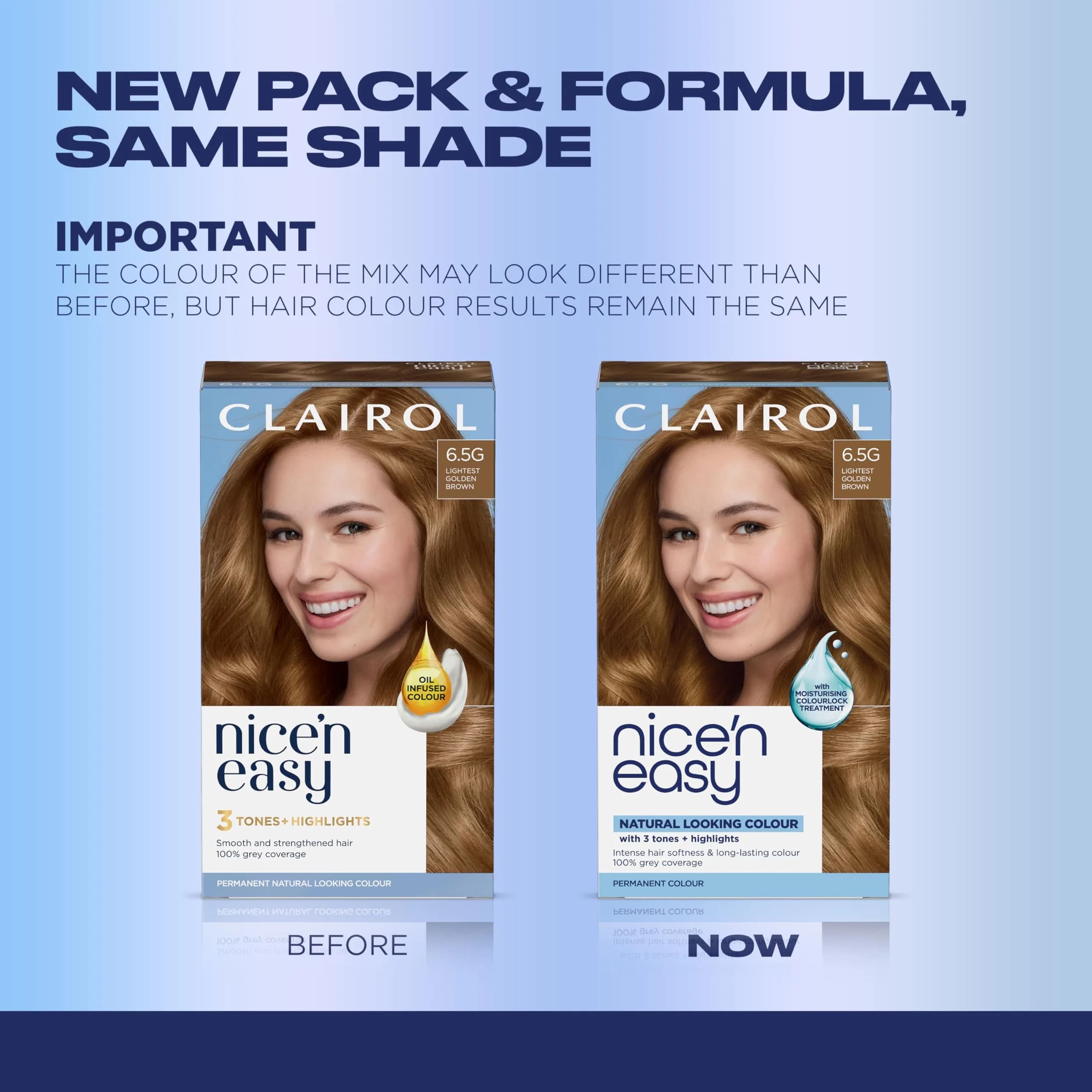 Clairol Nice'n Easy 6.5G Lightest Golden Brown Permanent Hair Dye - 3 Pack - view 2