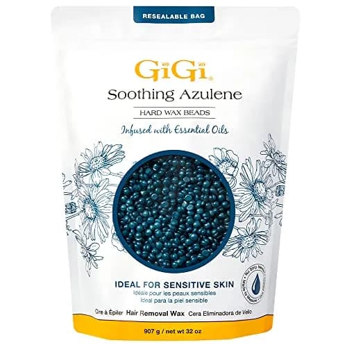 GIGI Azulene Hard Wax Beads for Sensitive Skin, 907g (32 oz) | Gentle Face & Body Hair Removal thumbnail 1