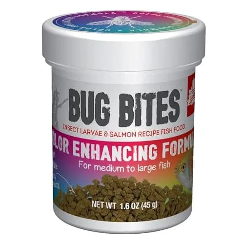 Fluval Bug Bites Color Enhancing Fish Food for Tropical Fish, 1.6 oz | Insect-Based Nutrition for Vibrant Fish thumbnail 1