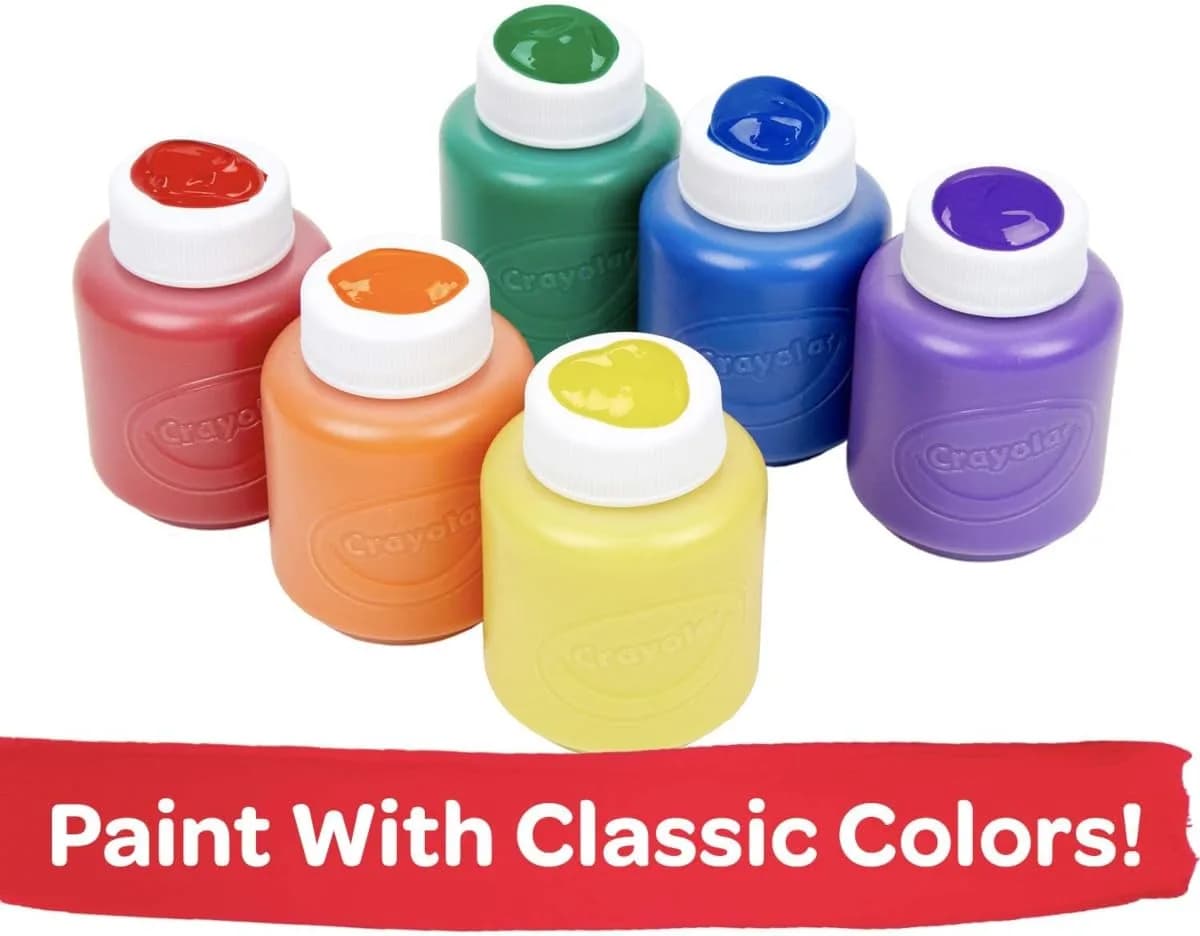 Crayola Washable Kids Paint Set (12 x 2oz Bottles) | Classic & Glitter Colors - view 4