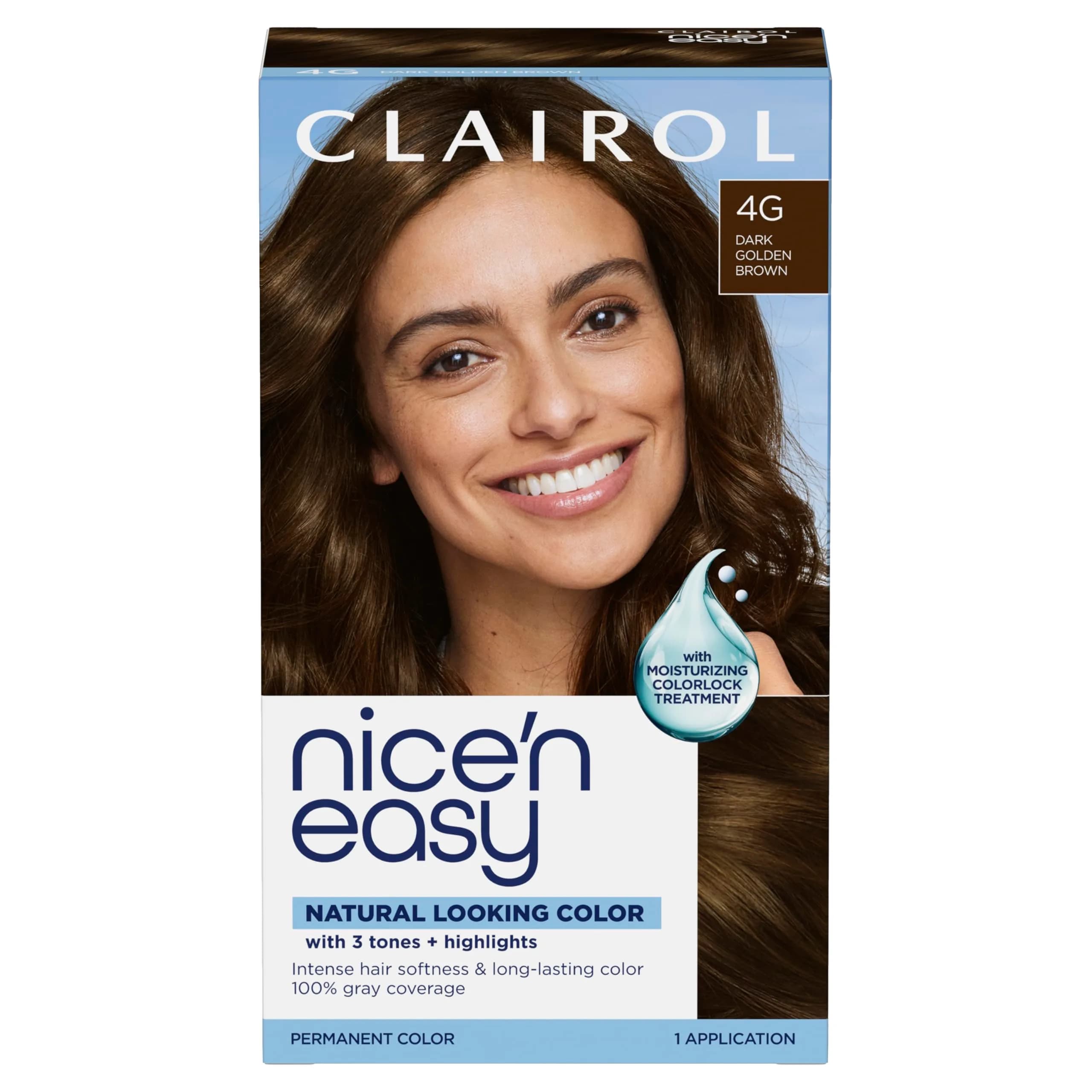 Clairol Nice'n Easy Permanent Hair Dye 4G Dark Golden Brown, 6.26 Fl Oz (Pack of 1) - main product image