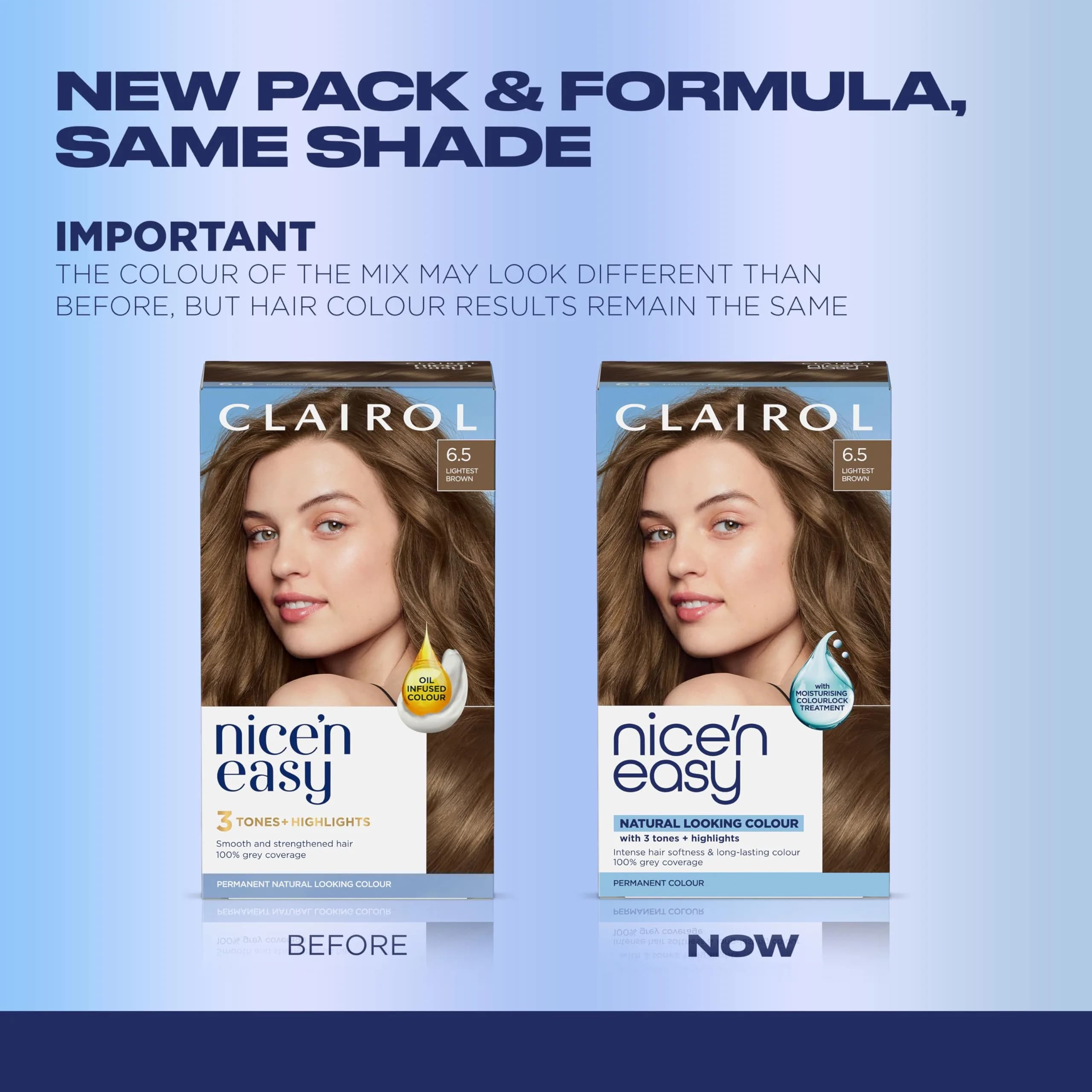 Clairol Nice'n Easy Permanent Hair Dye 6.5 Lightest Brown, Single Pack (6.26 Fl Oz) - view 2