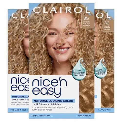 Clairol Nice'n Easy 8G Medium Golden Blonde Permanent Hair Dye - 3 Pack thumbnail 1