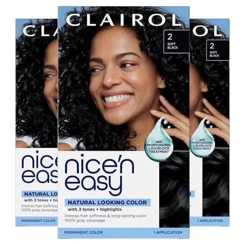 Clairol Nice'n Easy Permanent Hair Dye 2 Black - Pack of 3 | 100% Gray Coverage thumbnail 1