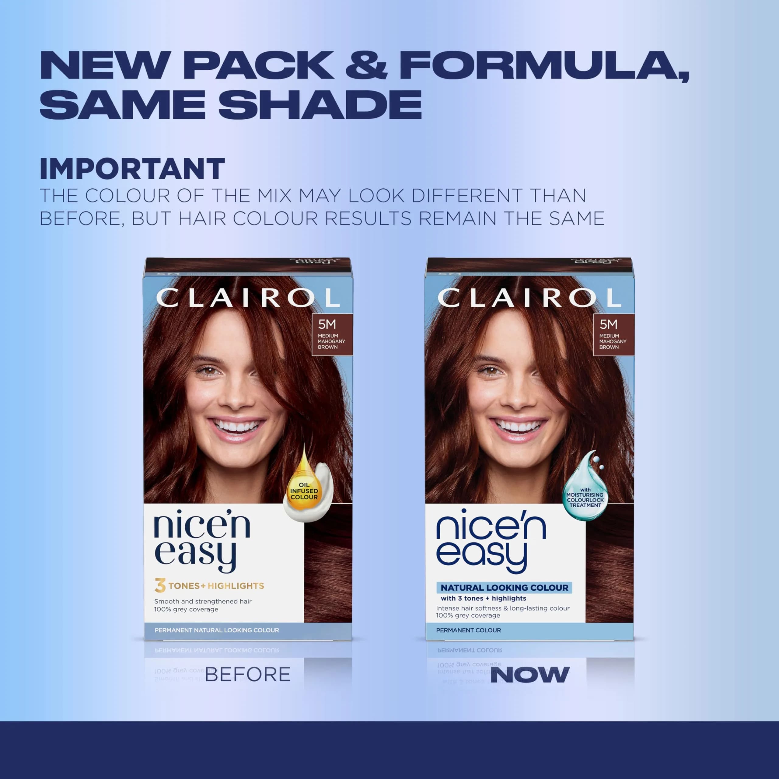 Clairol Nice'n Easy 5M Medium Mahogany Brown Permanent Hair Dye for Rich Colour - 3 Pack - view 2
