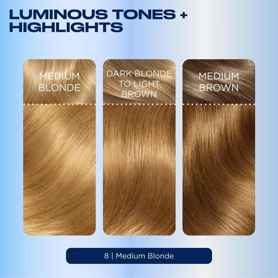 Clairol Nice'n Easy Permanent Hair Dye, 8 Medium Blonde (Pack of 3) | Natural Looking Color with 100% Gray Coverage - view 6