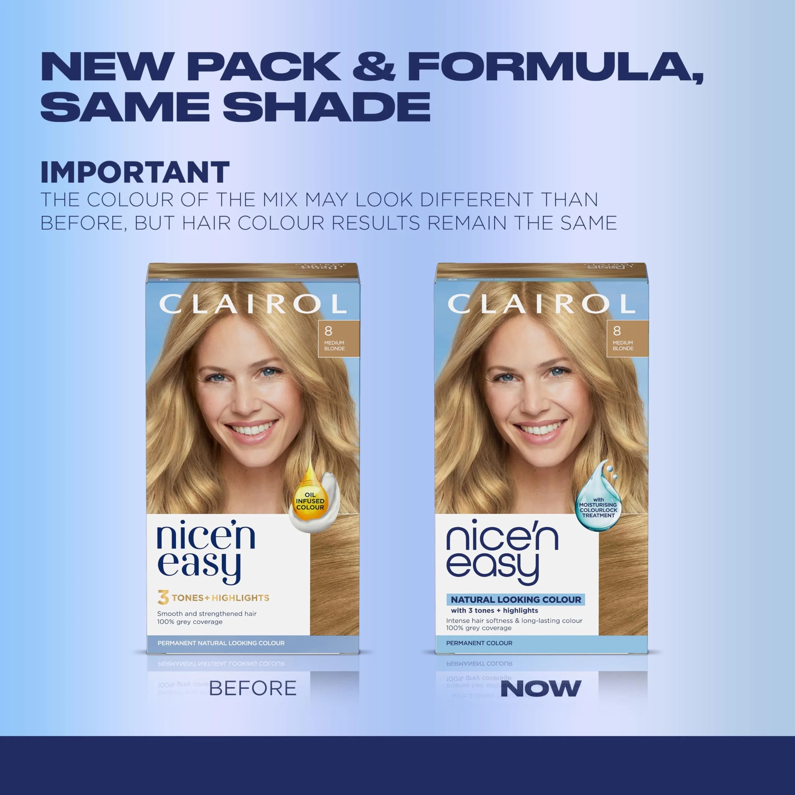 Clairol Nice'n Easy Permanent Hair Dye, 8 Medium Blonde (Pack of 3) | Natural Looking Color with 100% Gray Coverage - view 2