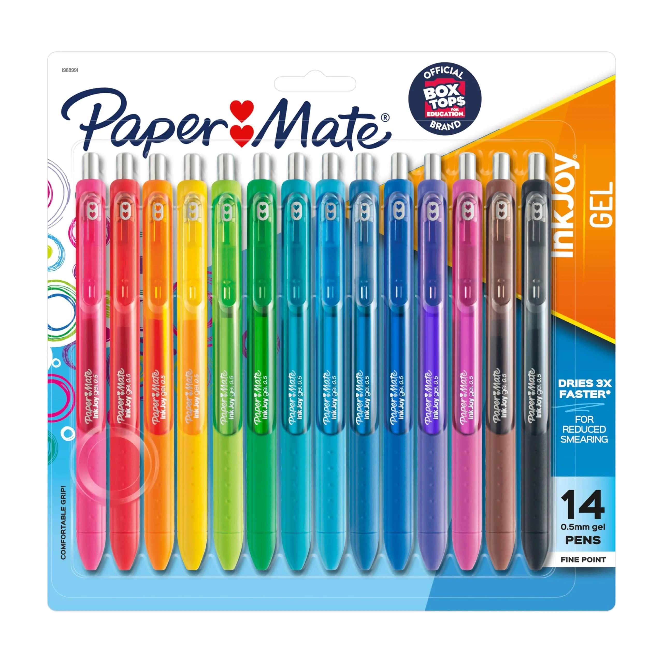 Paper Mate InkJoy Gel Pens, Fine Point (0.5mm), Assorted Colors, 14 Count | Smooth Ink Flow for Students & Office - main product image
