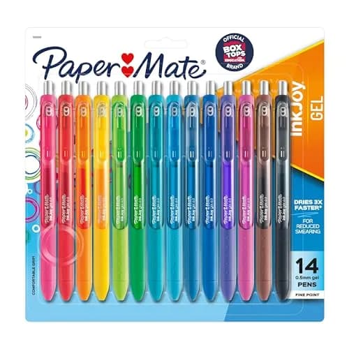 Paper Mate InkJoy Gel Pens, Fine Point (0.5mm), Assorted Colors, 14 Count | Smooth Ink Flow for Students & Office thumbnail 1