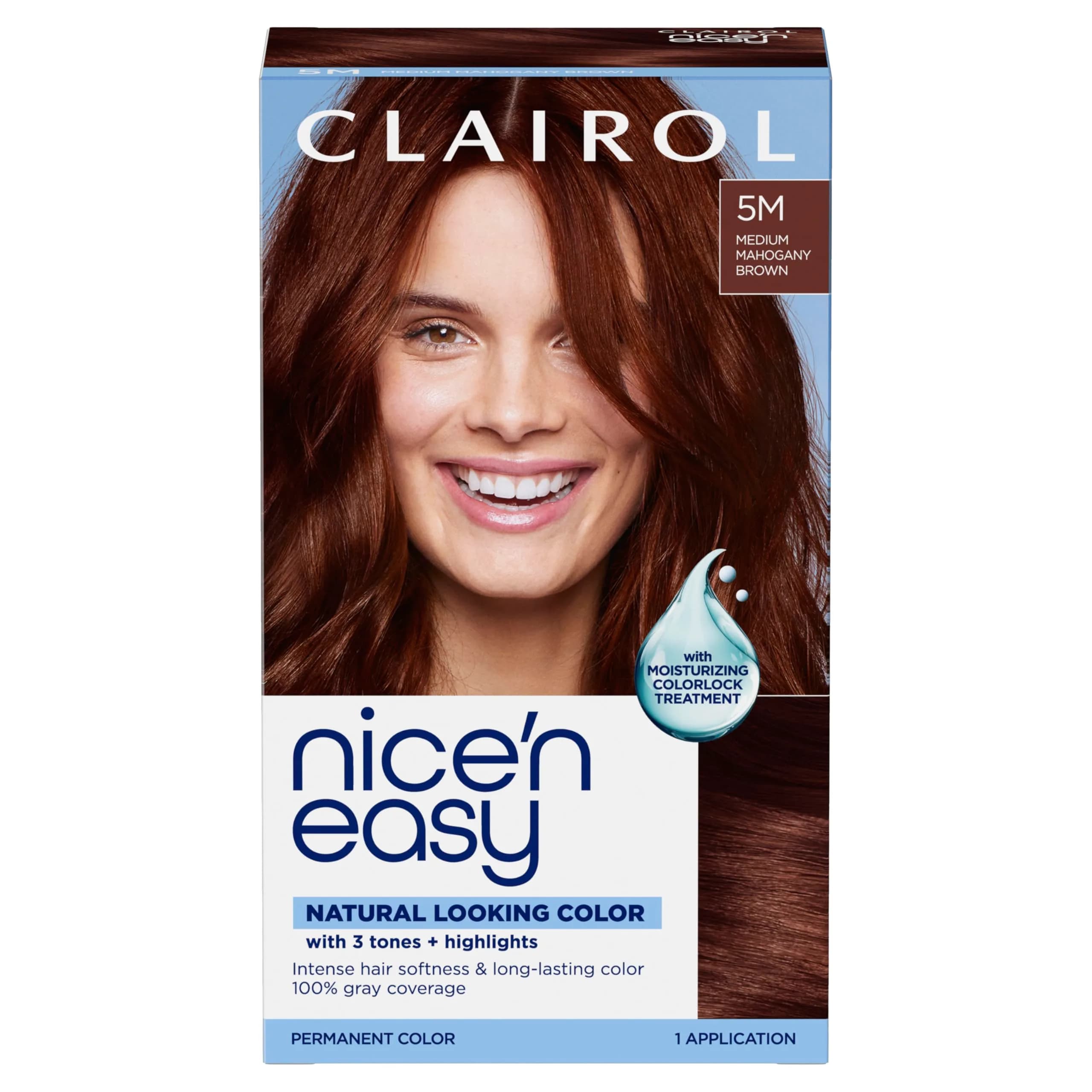 Clairol Nice'n Easy 5M Medium Mahogany Brown Permanent Hair Dye - 1 Pack, 6.26 Fl Oz - main product image
