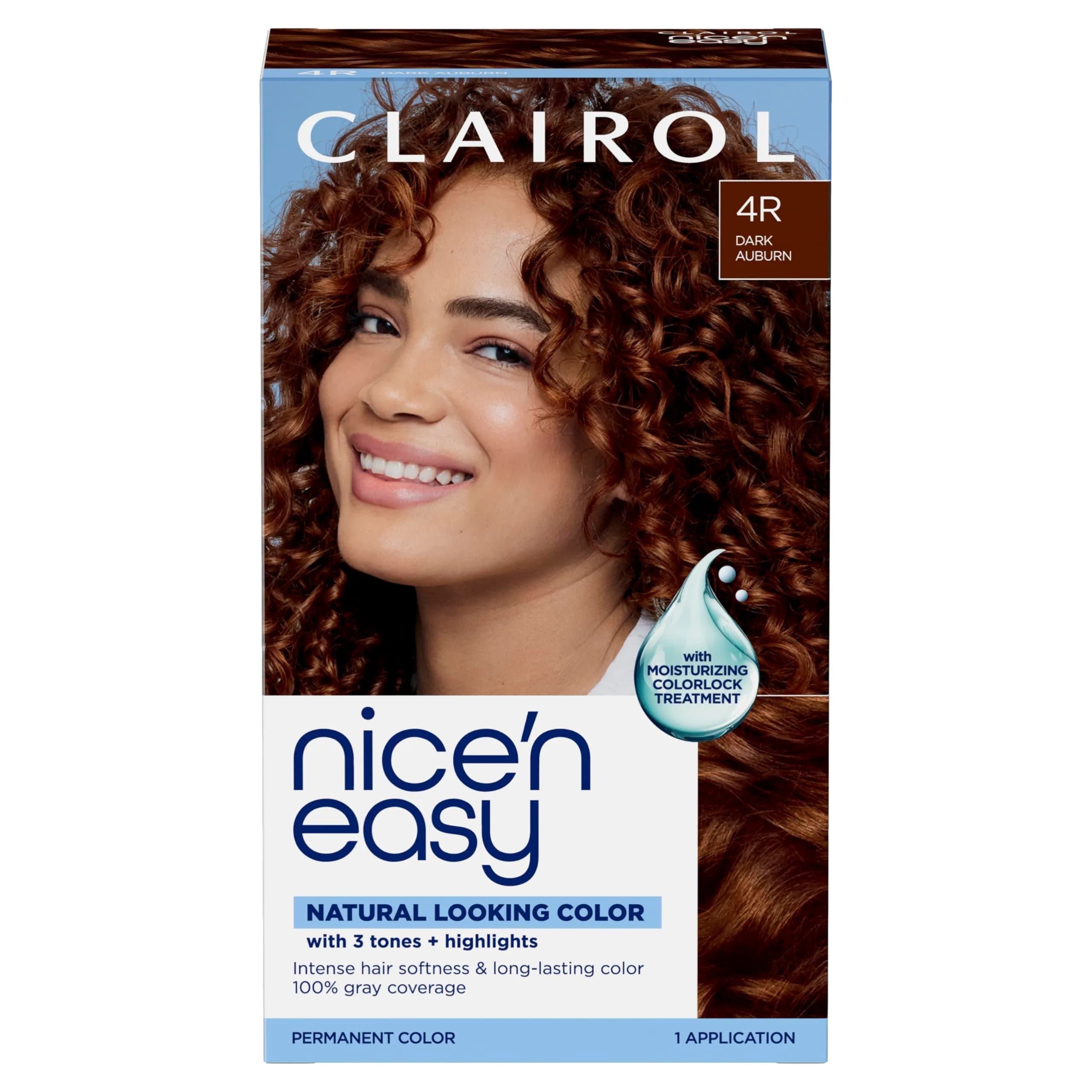 Clairol Nice'n Easy Permanent Hair Dye 4R Dark Auburn, Pack of 1, 6.26 Fl Oz | 100% Gray Coverage - main product image