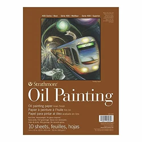 Strathmore 400 Series Oil Painting Pad 9" x 12" | Textured Linen Surface for Final Art thumbnail 1