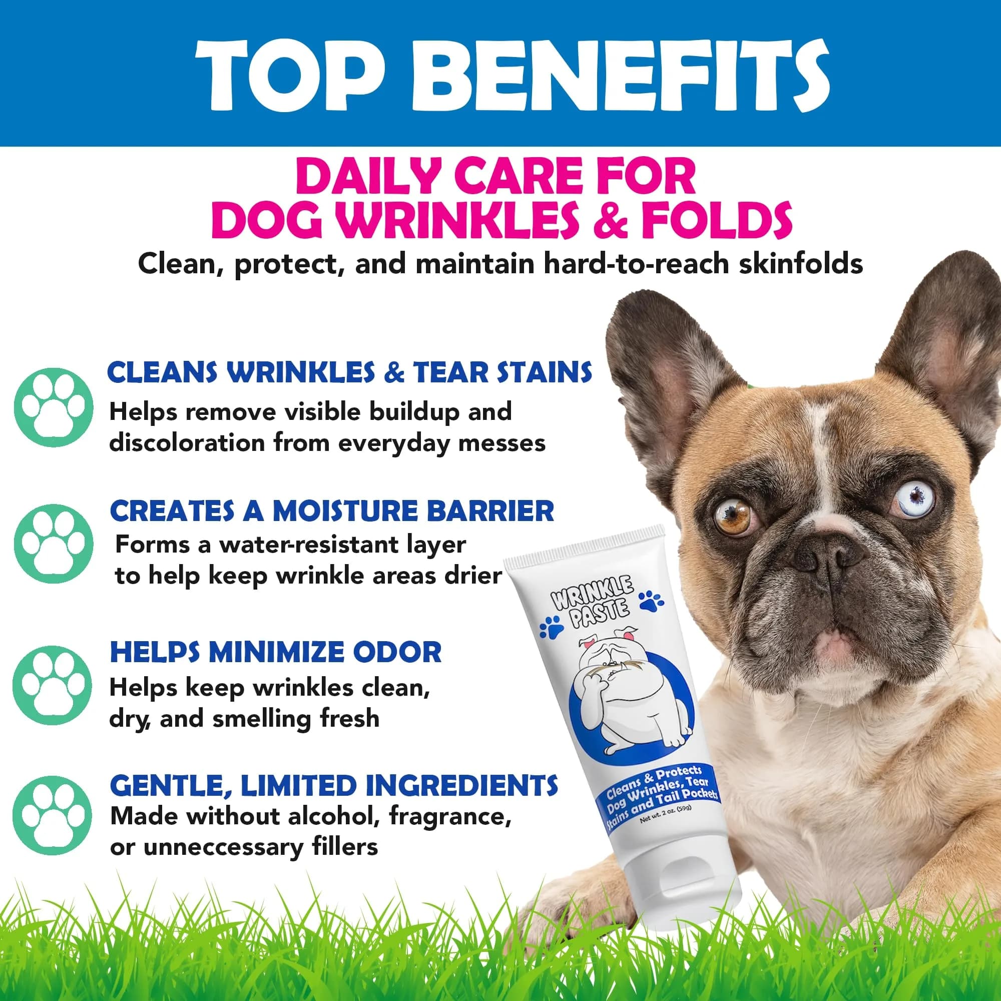 Squishface Wrinkle Paste 2-Pack for Bulldogs & Pugs | Gentle Wrinkle Cleaner - view 2