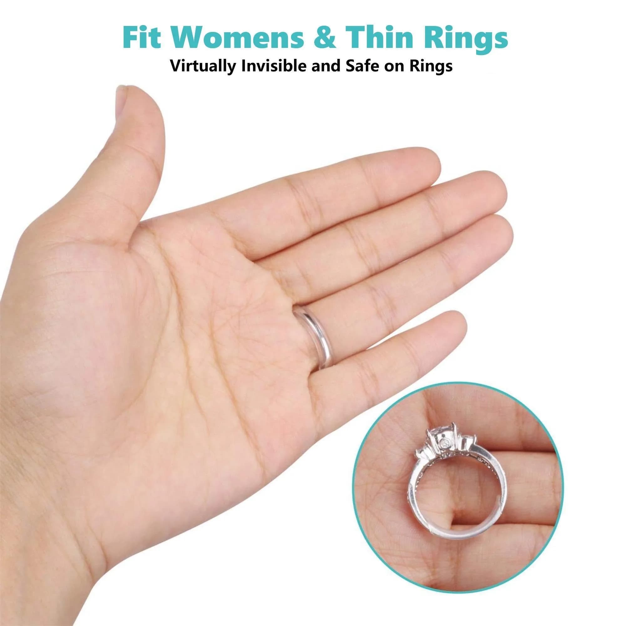 Feramox Invisible Ring Size Adjuster Set | 8 pcs, Transparent, Fits 1mm-10mm Bands - view 5